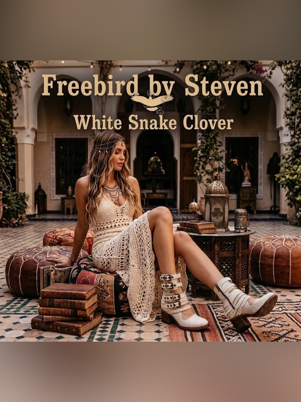 FREEBIRD By Steven CLOVER | Rare OG White Snake Maryjane Heeled Booties - Sz 8 - Picture 11 of 11